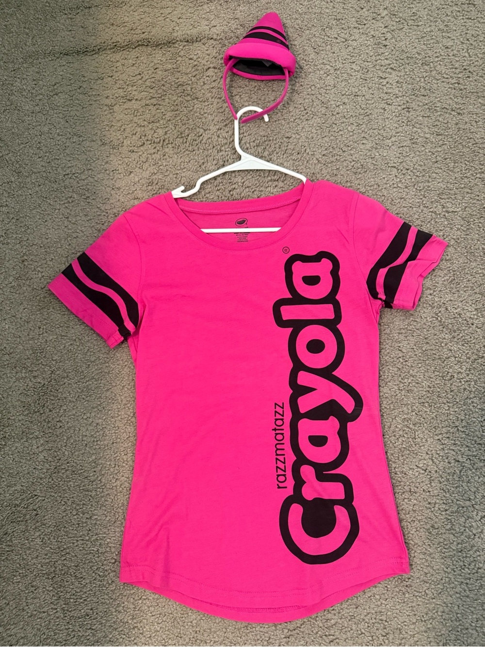 Crayola Pink Short Sleeve Tee with Black Logo